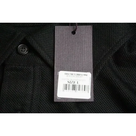 ISAIA NAPOLIMaglia Jersey Black Knit Polo Sweater 100% Wool Hand-Sewn L NEW